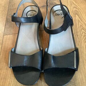 Abeo Ruby Bio System Black Leather Sandal Dress Shoes 10 N Narrow